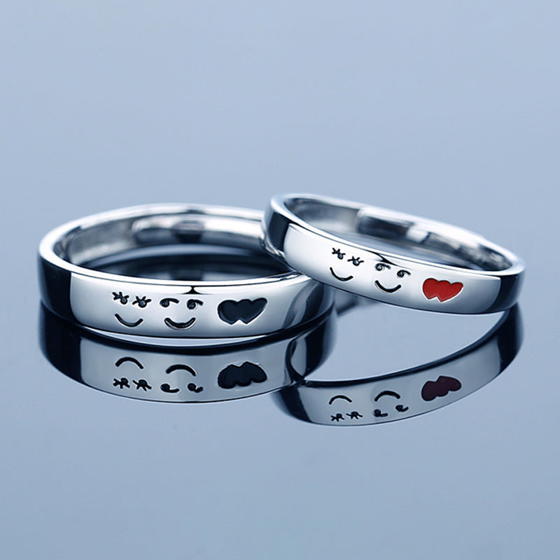 Silver Boys And Girls Wedding Customized Rings Valentine's Day Gifts