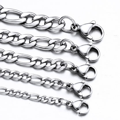 Stainless Steel Titanium Figaro Jewelry Chain