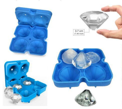 Hot sales silicone 4-hole diamond shape ice tray