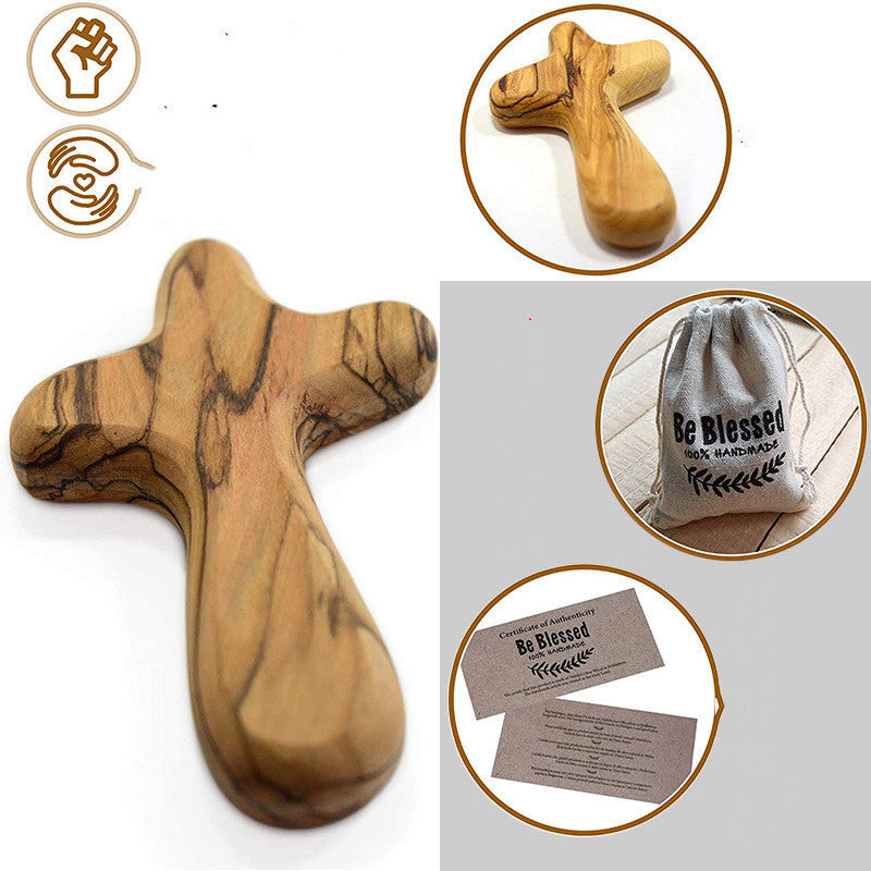 Olive Wood Cross Decompression Crafts Factory Direct Sales