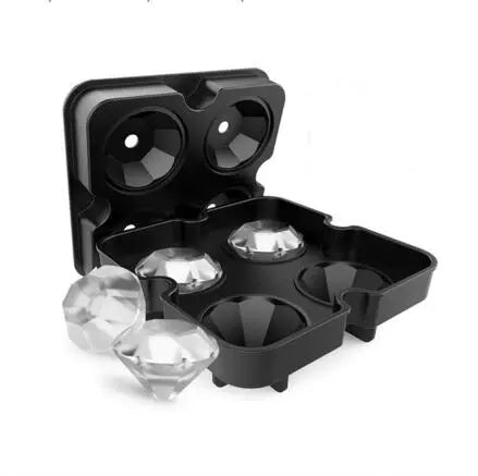 Hot sales silicone 4-hole diamond shape ice tray