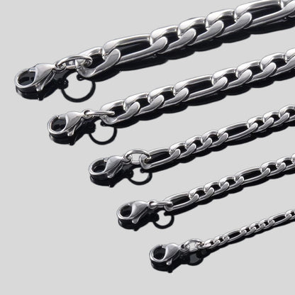 Stainless Steel Titanium Figaro Jewelry Chain