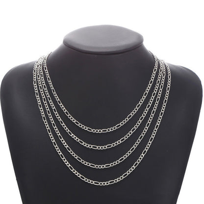 Stainless Steel Titanium Figaro Jewelry Chain